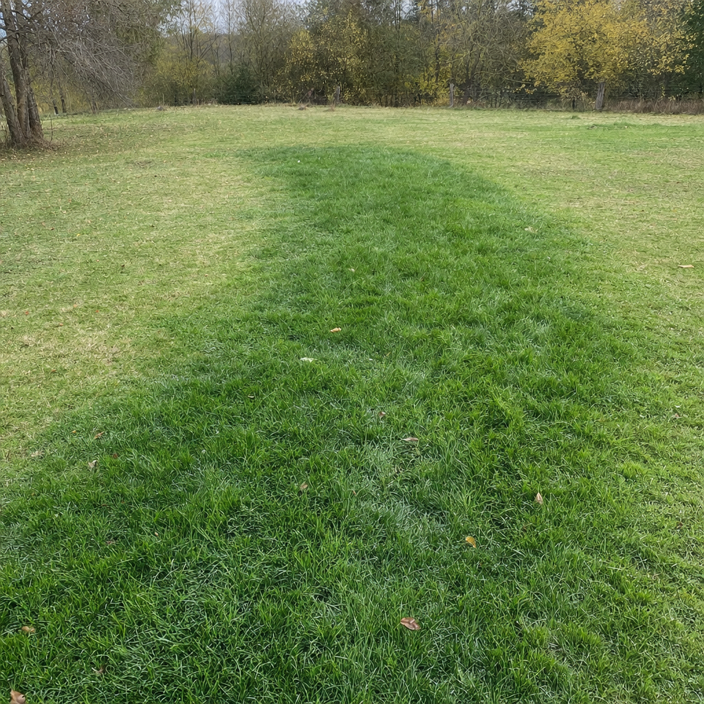 A soggy, unusually green patch of lawn over the drain field of a Chula Vista home, a sign the septic tank needs pumping